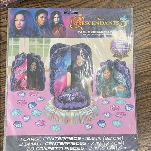 Disney Descendants 3 Purple and Pink Table Decor